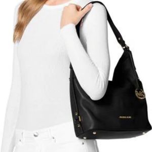 Michael Kors Pebbled Leather Belted Bedford Shoulder Bag